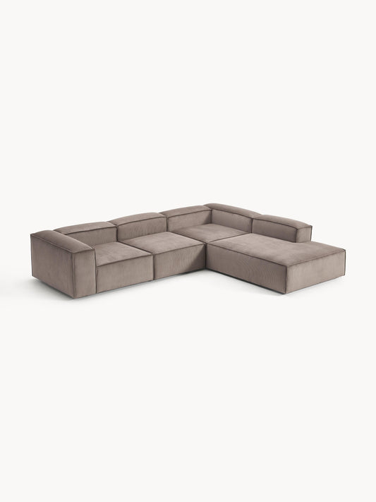 Warehamy Lennon Modular XL Corner Sofa, Corduroy, 4-Seater