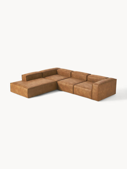 Warehamy Lennon Modular XL Corner Sofa, Leather, 4-Seater