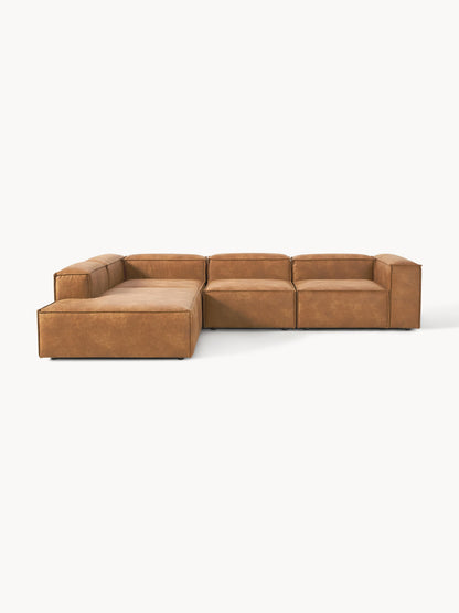 Warehamy Lennon Modular XL Corner Sofa, Leather, 4-Seater