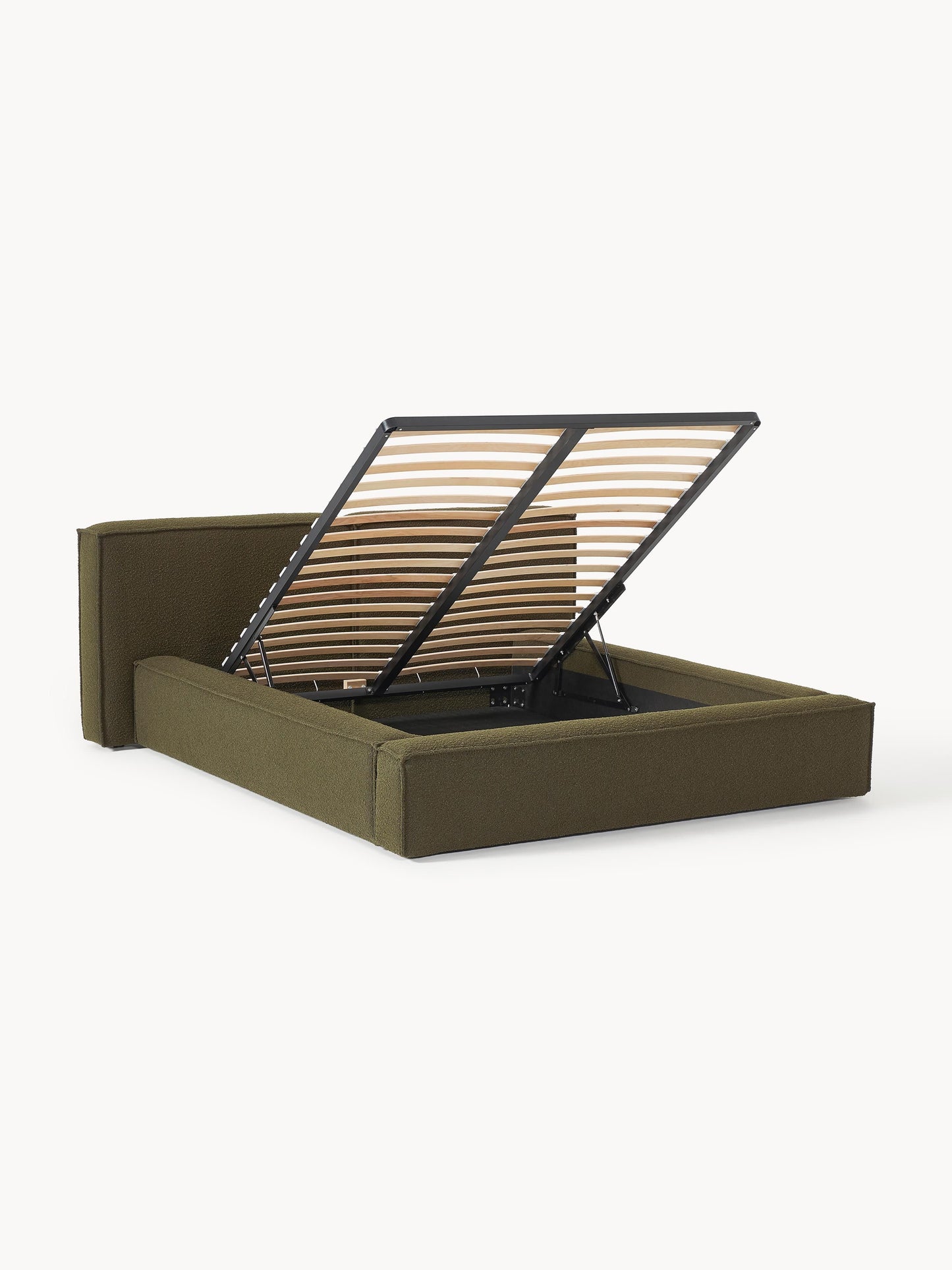 Warehamy Lennon Storage Bed, Upholstered in Bouclé