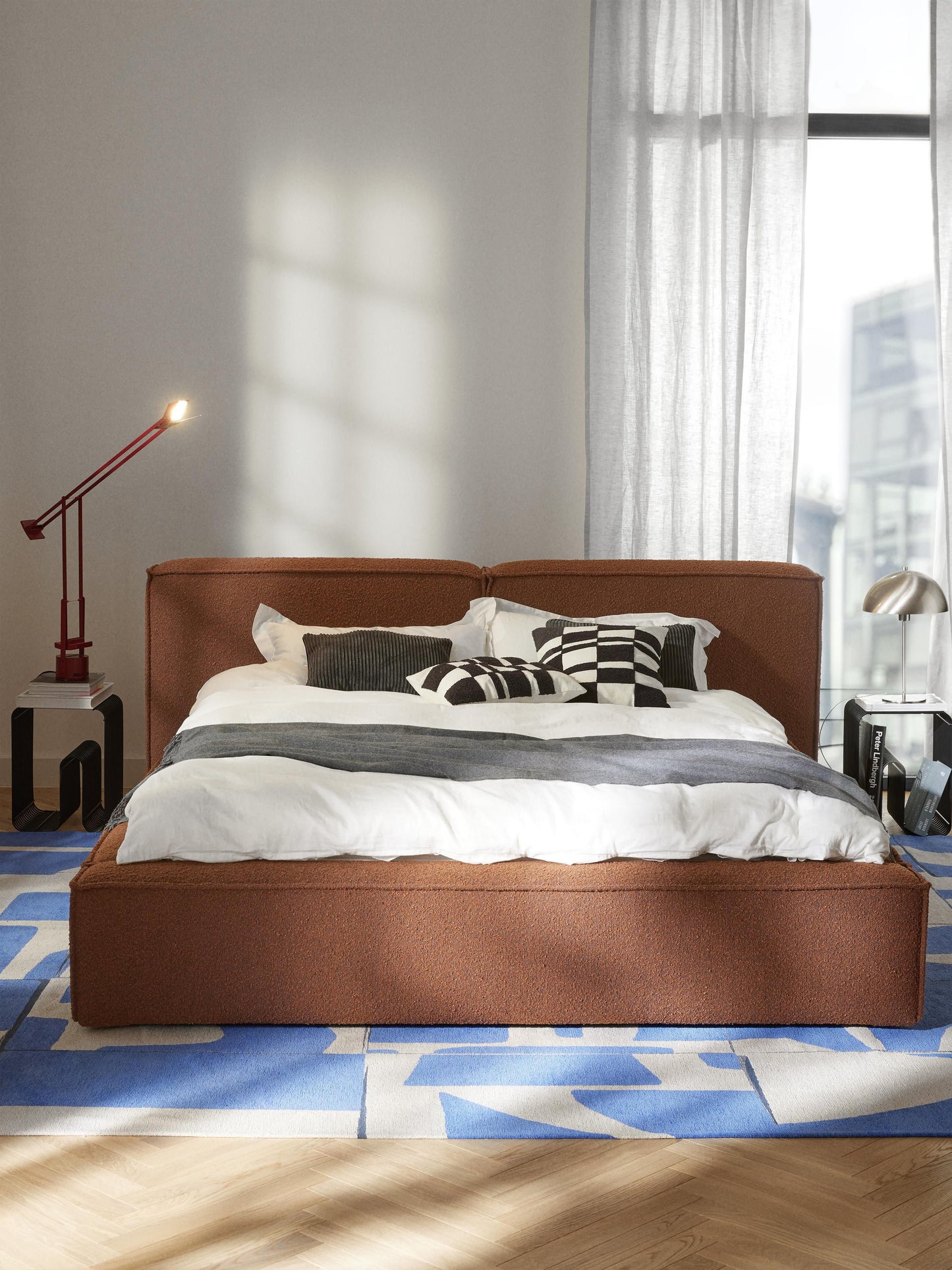 Warehamy Lennon Storage Bed, Upholstered in Bouclé