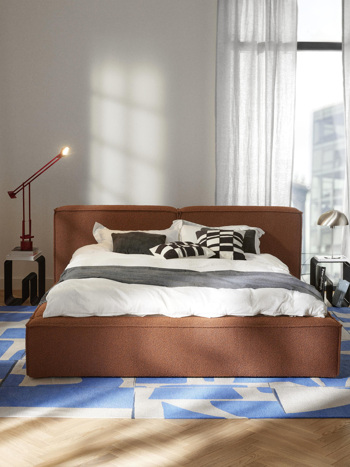 Warehamy Lennon Storage Bed, Upholstered in Bouclé