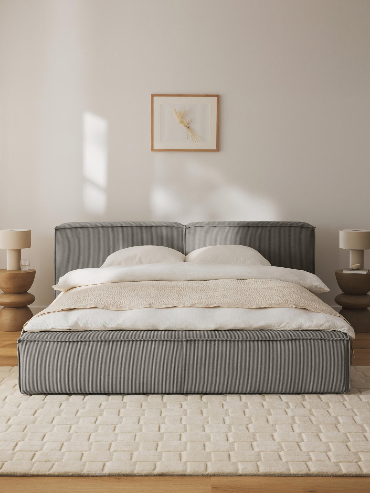 Warehamy Lennon Upholstered Corduroy Bed