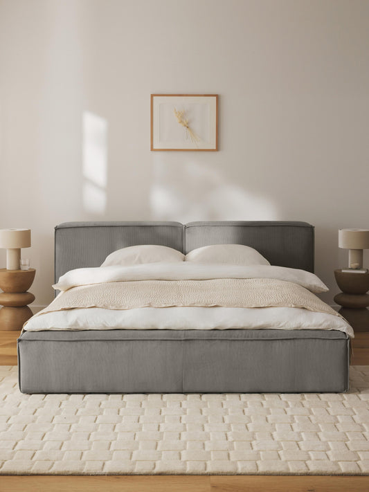 Warehamy Lennon Upholstered Corduroy Bed