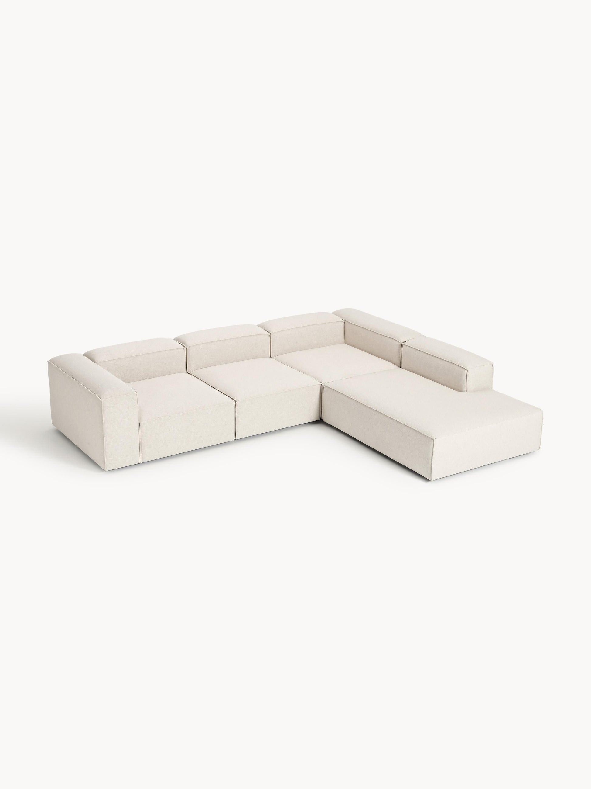 Warehamy Lennon XL Modular Corner Sofa (4-Seater) in Linen Blend