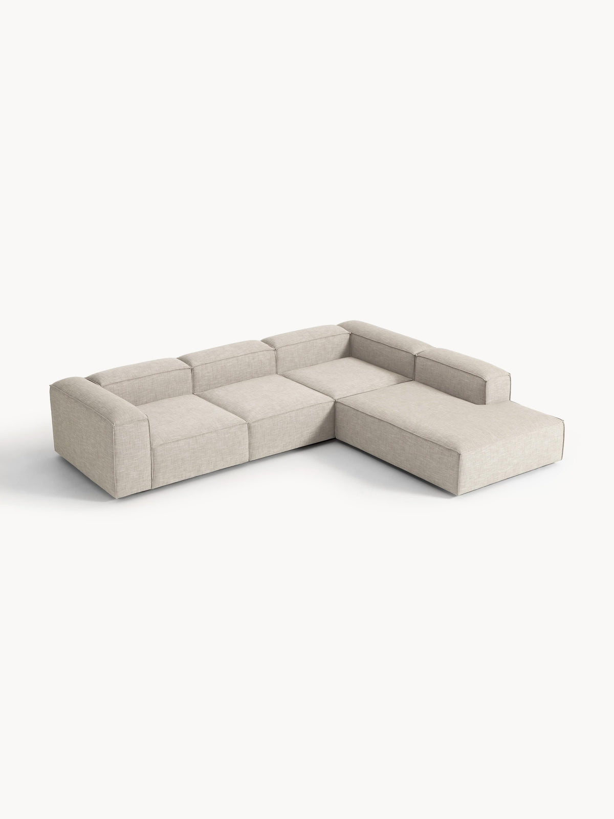 Warehamy Lennon XL Modular Corner Sofa (4-Seater) in Linen Blend