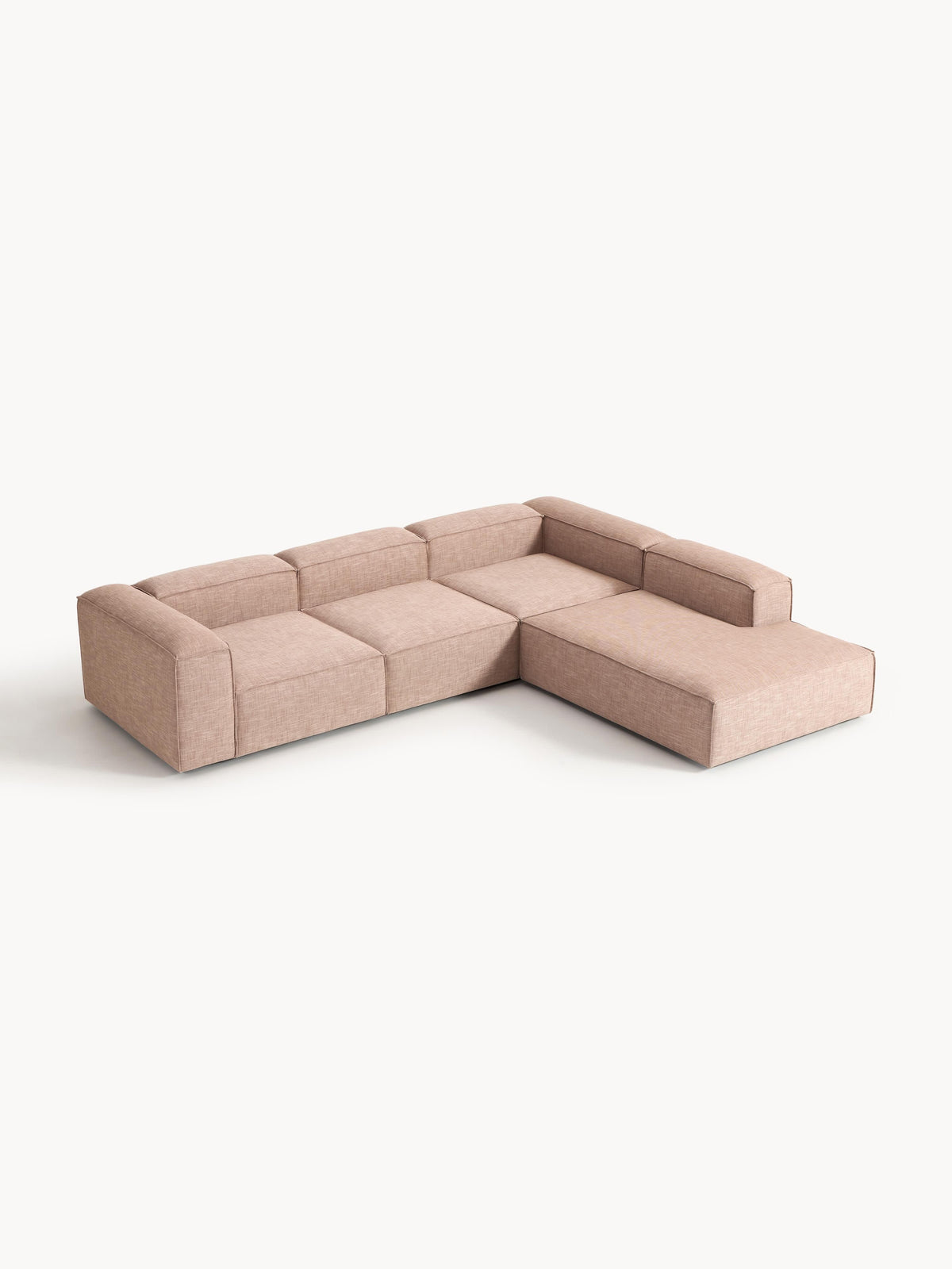 Warehamy Lennon XL Modular Corner Sofa (4-Seater) in Linen Blend