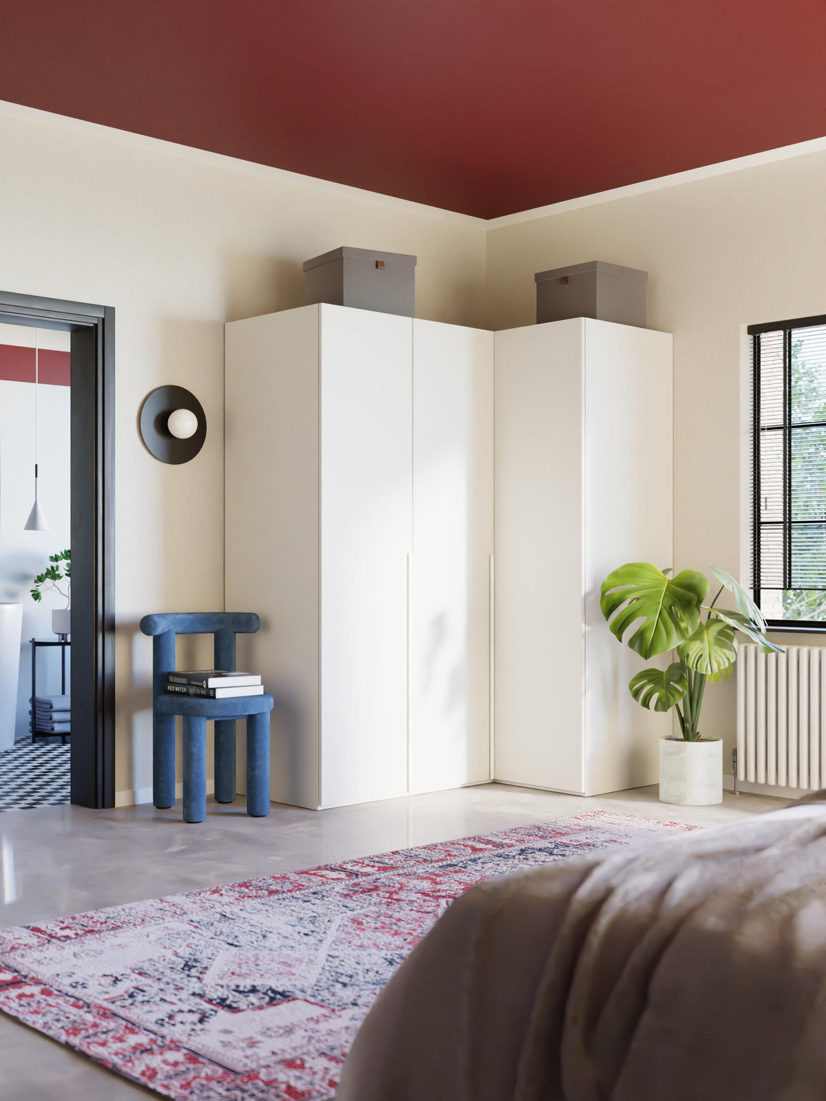 Warehamy Leon Corner Modular Wardrobe, 165 cm Wide, in Various Sizes