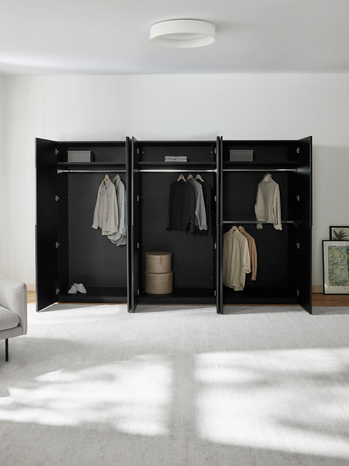 Warehamy Leon Hinged-Door Modular Wardrobe, 300 cm Wide, in Various Sizes