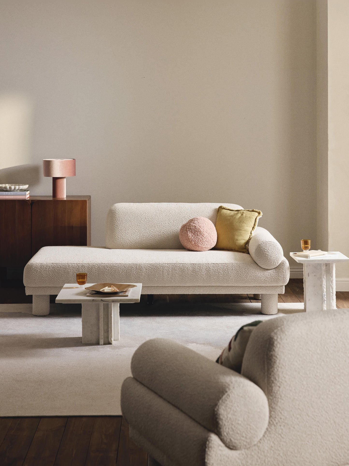 Warehamy Lilo Ottoman Footstool in Bouclé