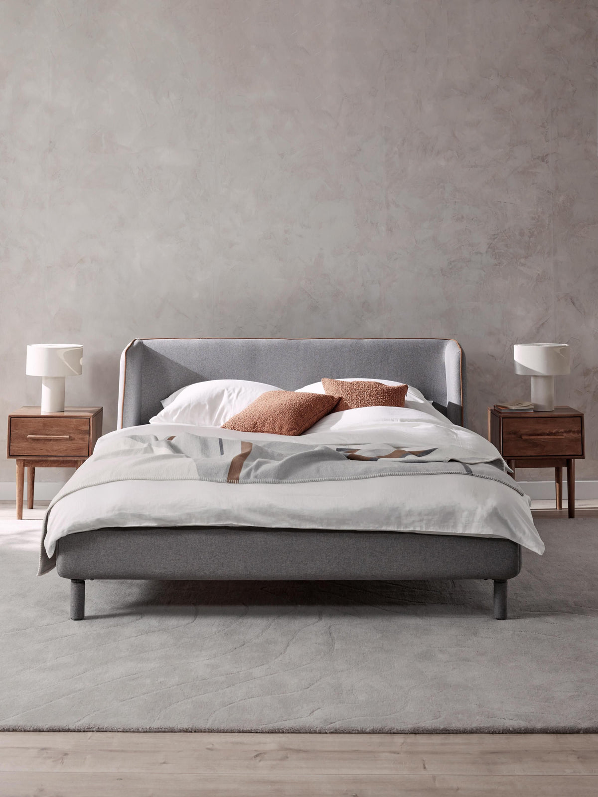 Warehamy Luma Bed, Upholstered, with Headboard
