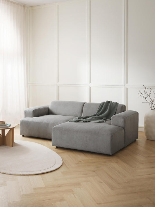 Warehamy Melva 3-Seater Corduroy Corner Sofa