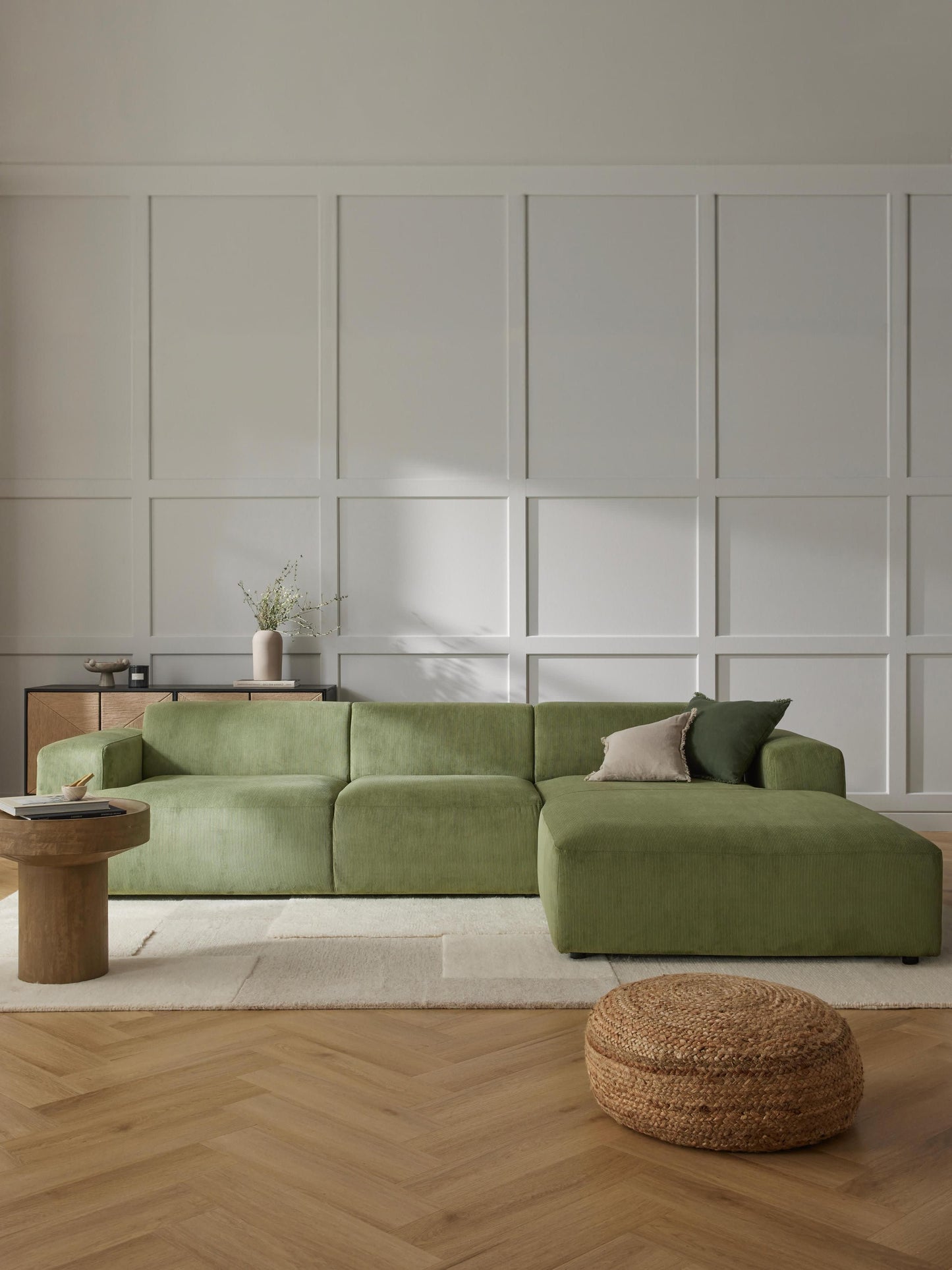 Warehamy Melva 4-Seater Corduroy Corner Sofa