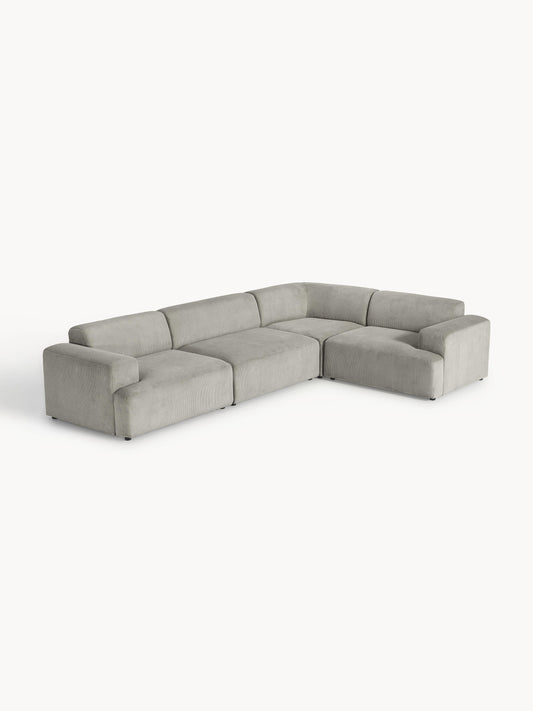 Warehamy Melva Large Corner Sofa in Corduroy (4-Seater)