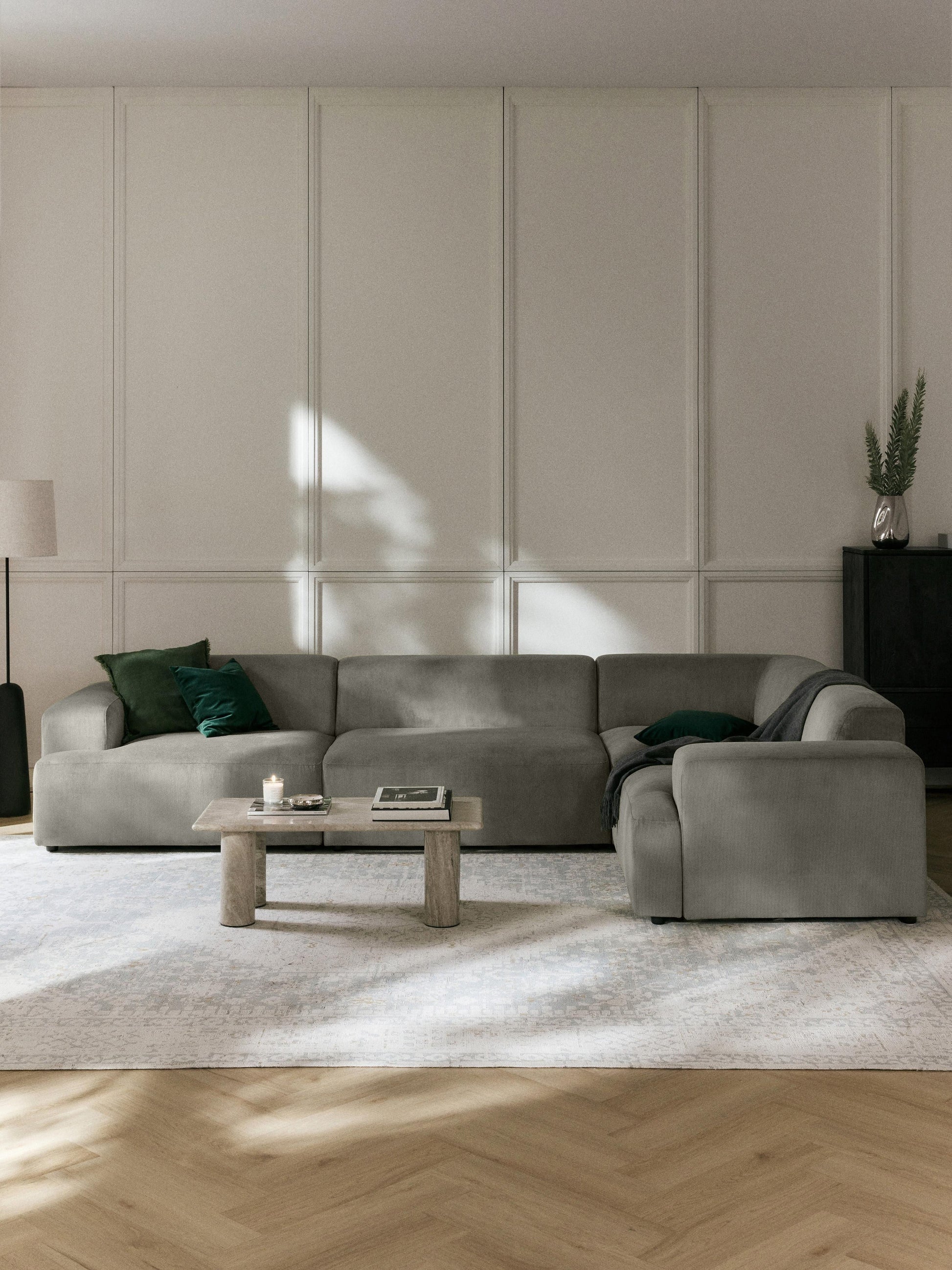 Warehamy Melva Large Corner Sofa in Corduroy (4-Seater)
