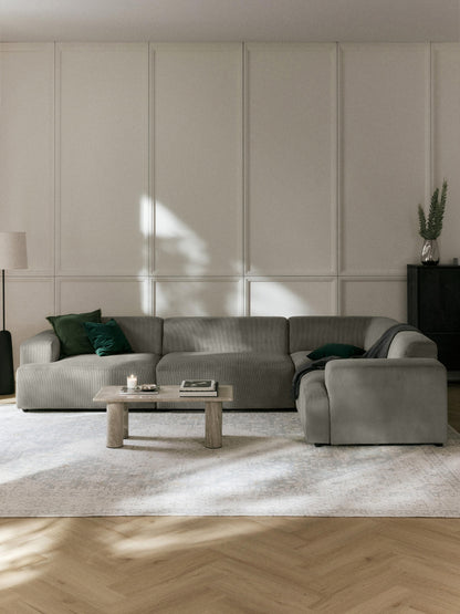 Warehamy Melva Large Corner Sofa in Corduroy (4-Seater)