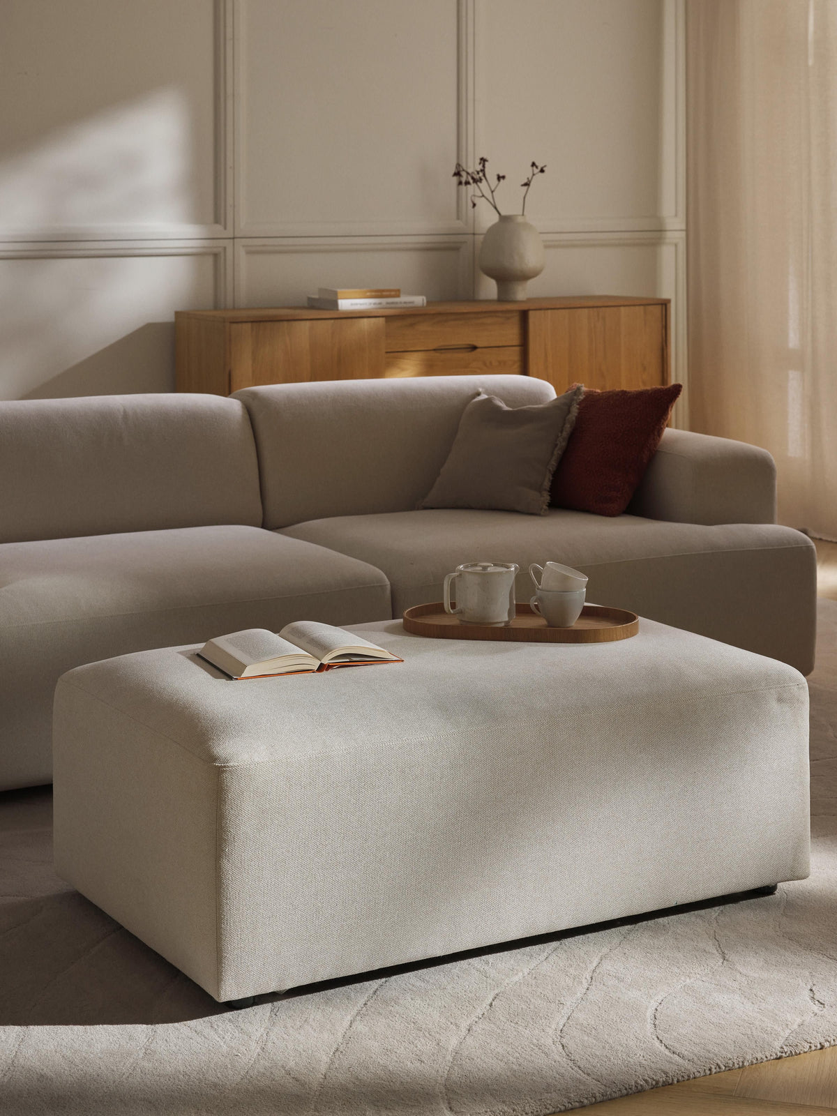 Warehamy Melva XL Ottoman, Size W 116 x D 72 cm