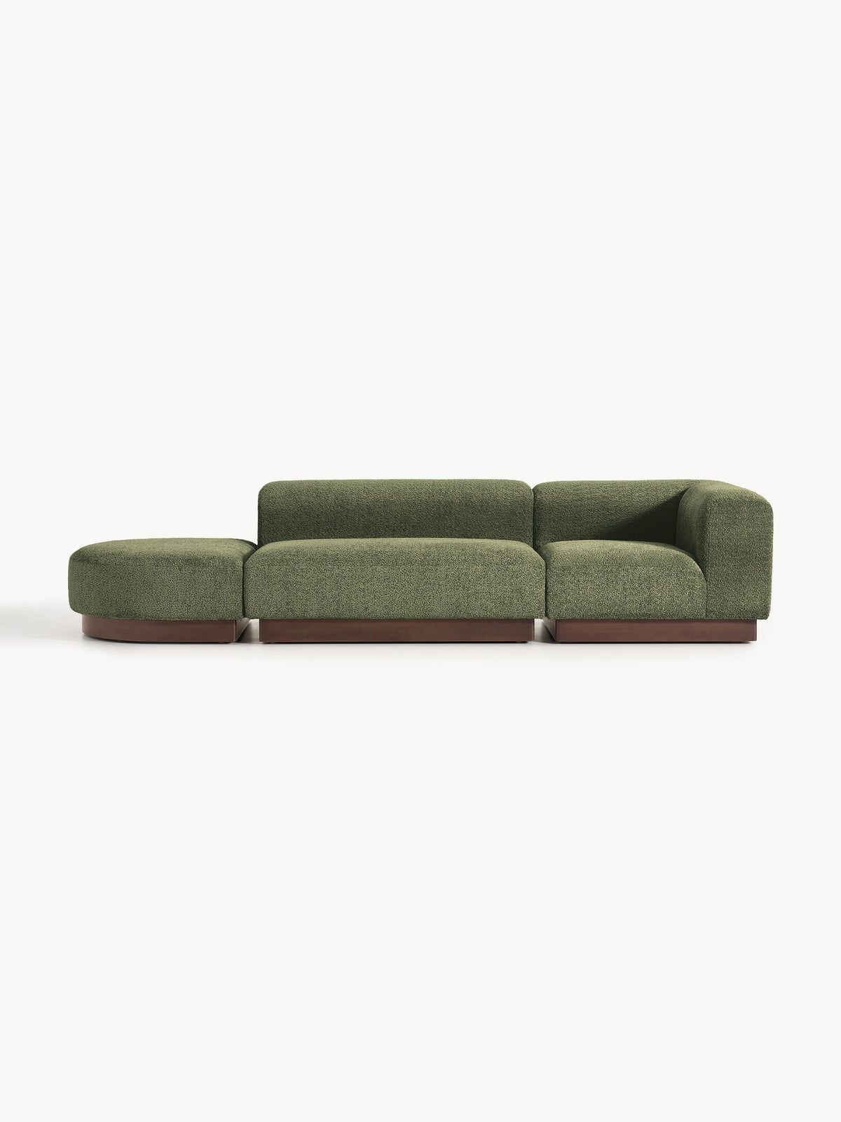 Warehamy Natalie Teddy Bouclé Ottoman with Stool, Modular (Left/Right)