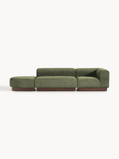 Warehamy Natalie Teddy Bouclé Ottoman with Stool, Modular (Left/Right)