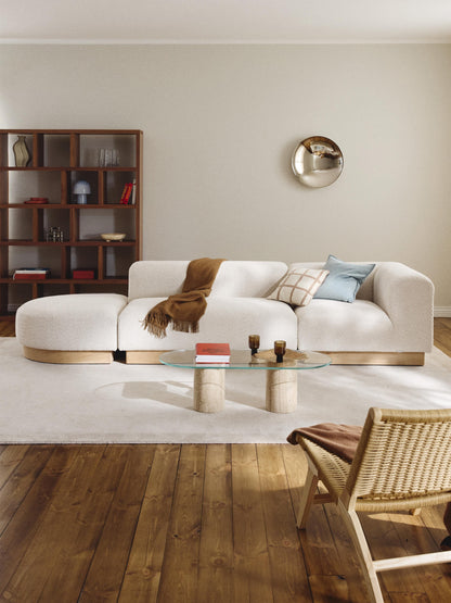 Warehamy Natalie Teddy Bouclé Ottoman with Stool, Modular (Left/Right)