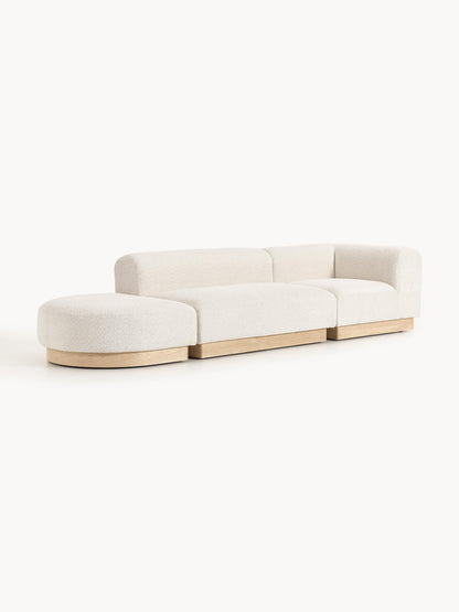 Warehamy Natalie Teddy Bouclé Ottoman with Stool, Modular (Left/Right)