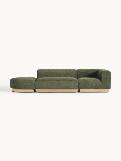 Warehamy Natalie Teddy Bouclé Ottoman with Stool, Modular (Left/Right)