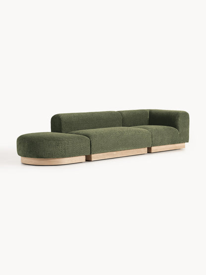 Warehamy Natalie Teddy Bouclé Ottoman with Stool, Modular (Left/Right)