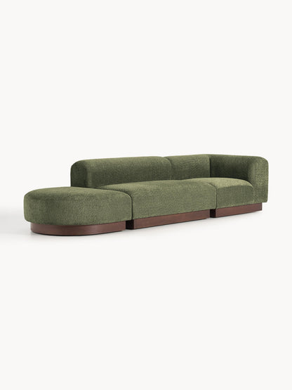 Warehamy Natalie Teddy Bouclé Ottoman with Stool, Modular (Left/Right)
