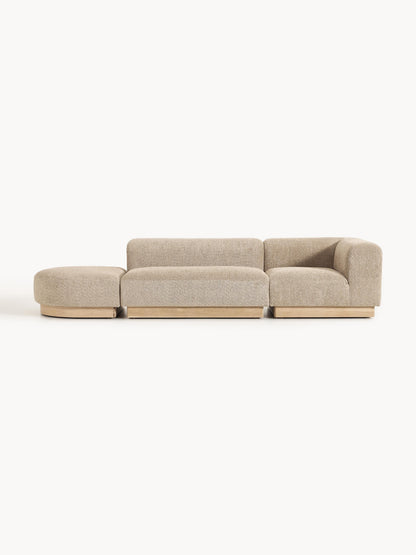 Warehamy Natalie Teddy Bouclé Ottoman with Stool, Modular (Left/Right)