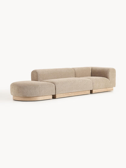 Warehamy Natalie Teddy Bouclé Ottoman with Stool, Modular (Left/Right)