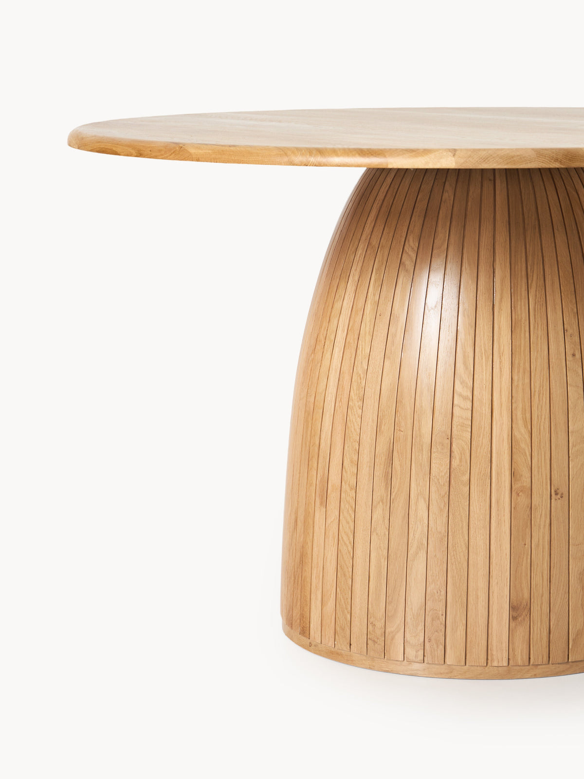 Warehamy Nelly Round Dining Table, Fluted Texture, in Various Sizes
