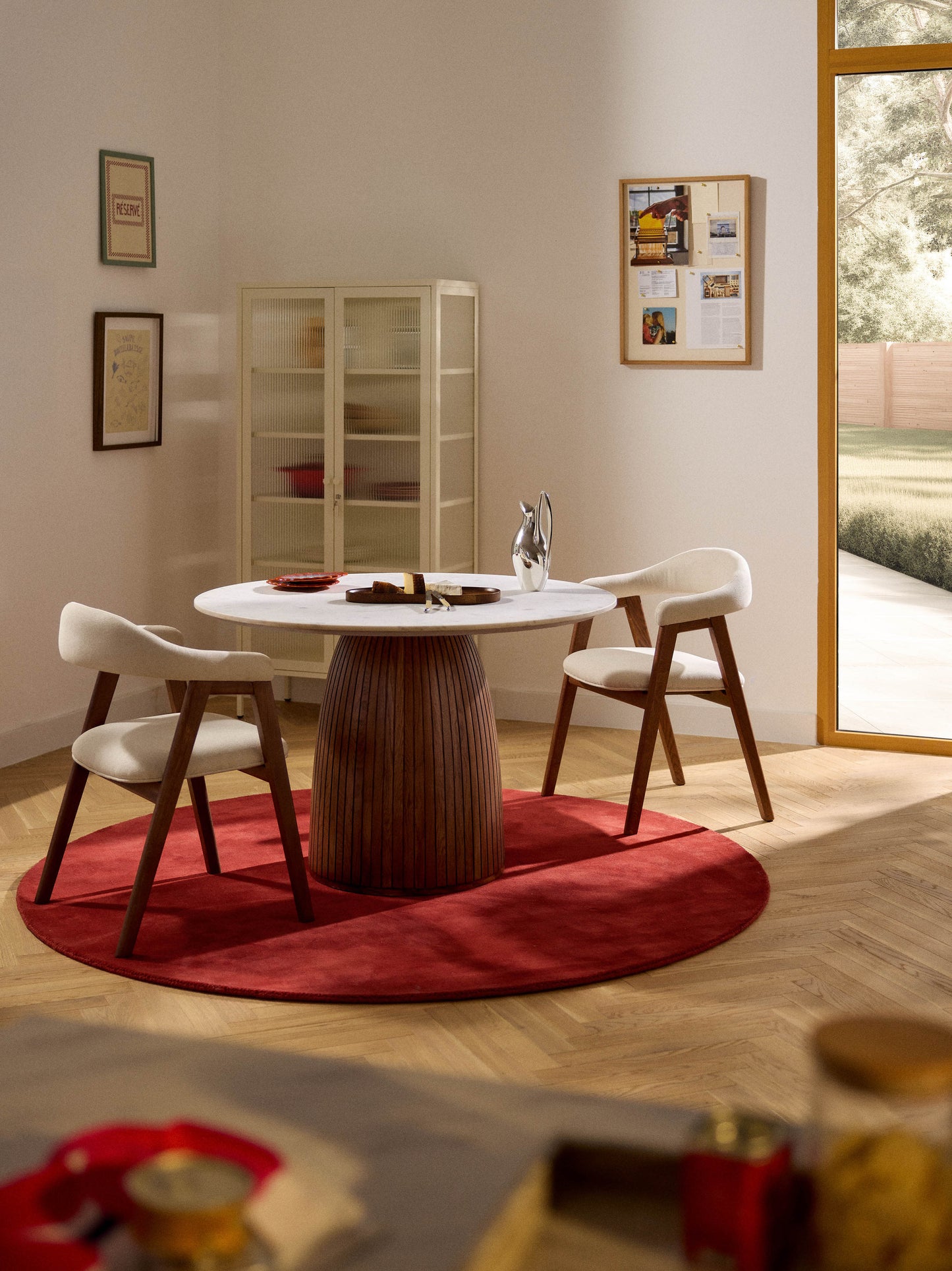 Warehamy Nelly Round Marble-Tabletop Dining Table, Ø 115 cm