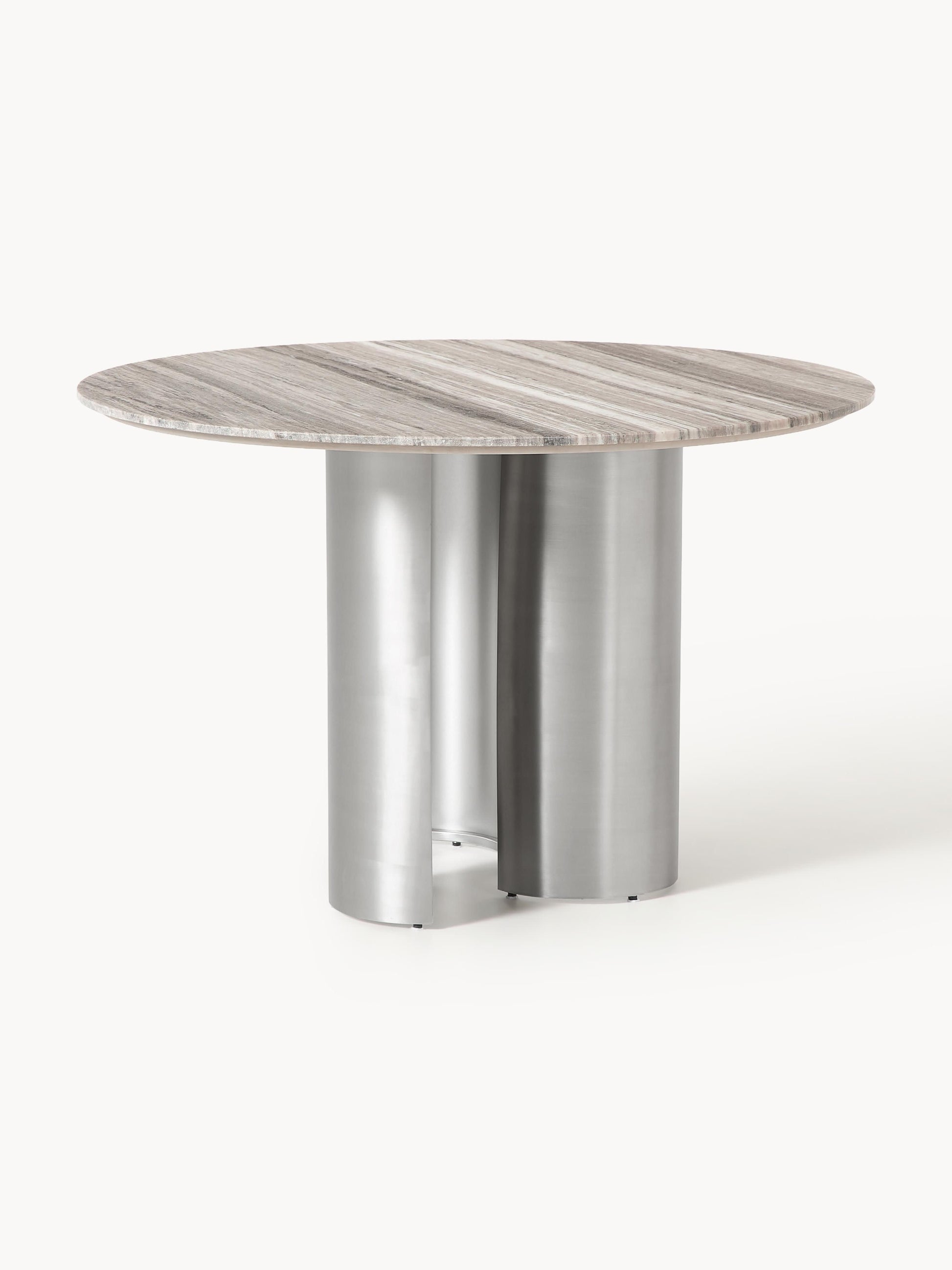 Warehamy Noam Round Marble-Tabletop Dining Table, Ø 120 cm