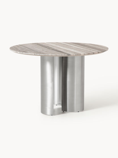 Warehamy Noam Round Marble-Tabletop Dining Table, Ø 120 cm