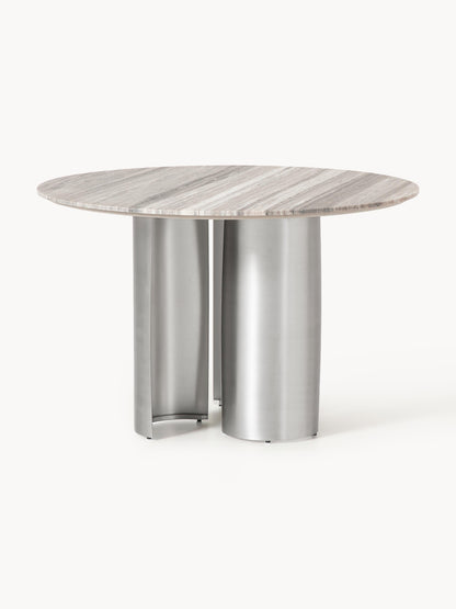 Warehamy Noam Round Marble-Tabletop Dining Table, Ø 120 cm