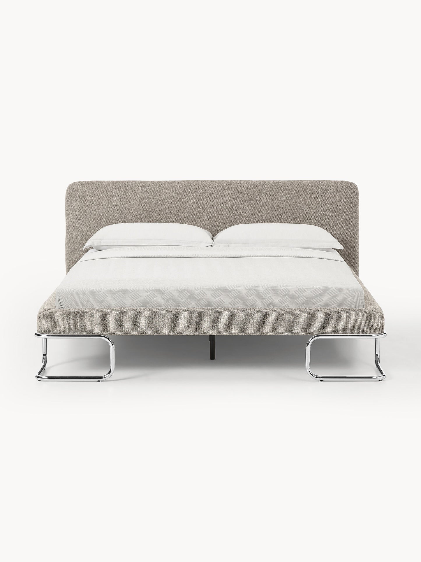 Warehamy Olina Upholstered Bouclé Bed with Metal Legs