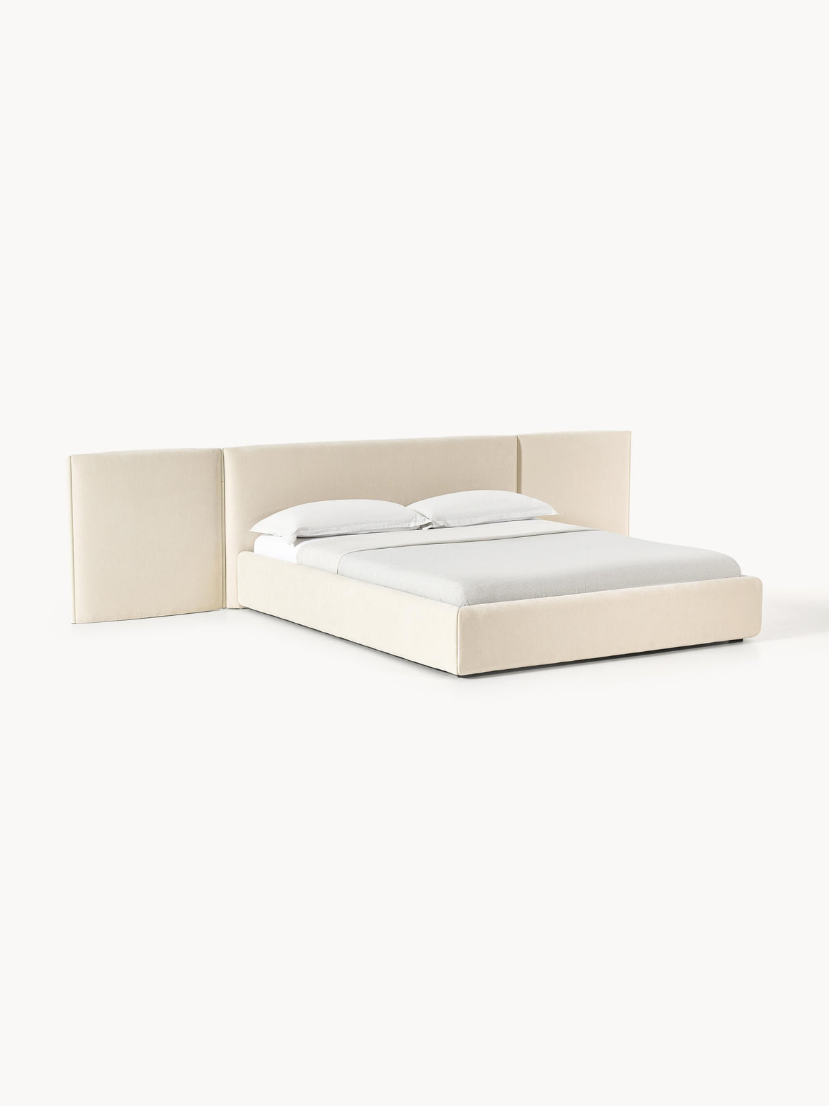 Warehamy Otis Bed, Upholstered, with Folding Headboard
