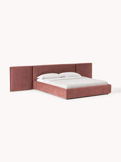 Warehamy Otis Bed, Upholstered, with Folding Headboard
