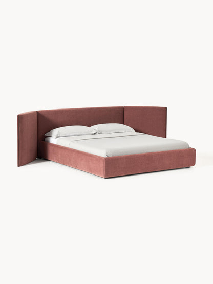 Warehamy Otis Bed, Upholstered, with Folding Headboard