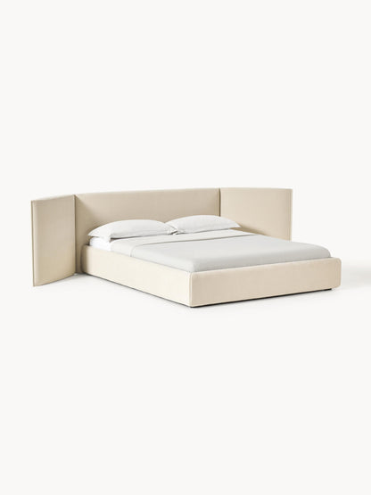 Warehamy Otis Bed, Upholstered, with Folding Headboard