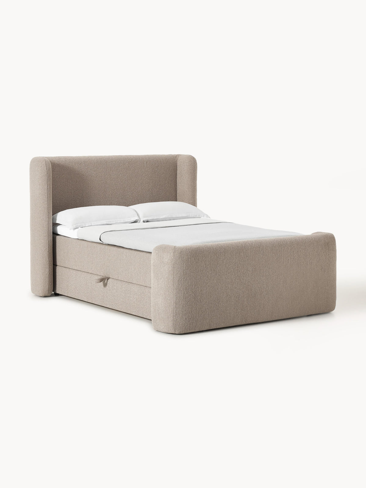 Warehamy Perla Bouclé Box Spring Storage Bed