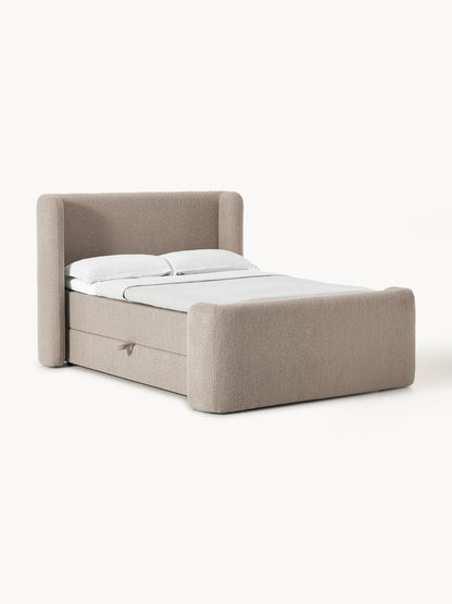 Warehamy Perla Bouclé Box Spring Storage Bed