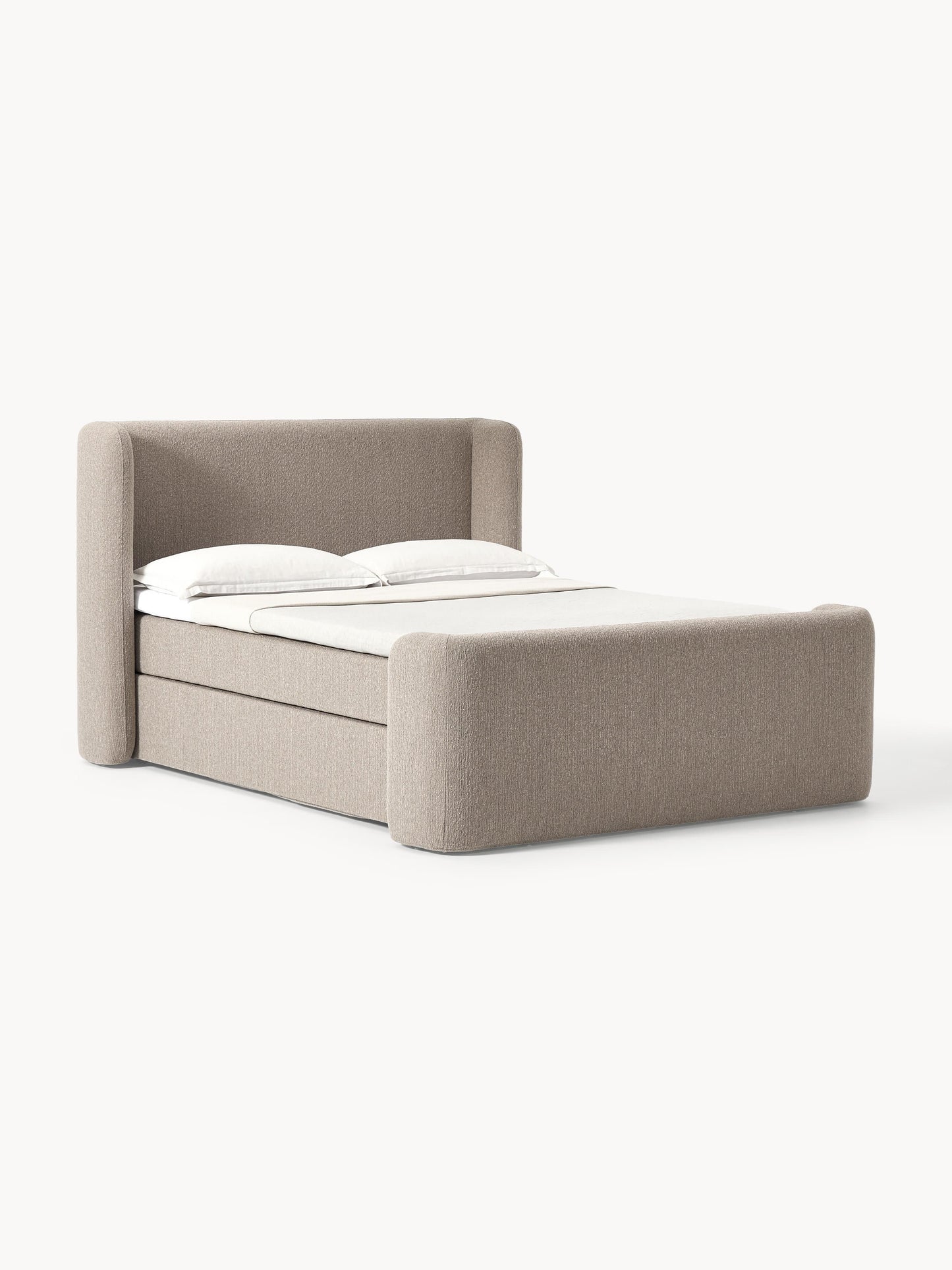 Warehamy Perla Box Spring Bouclé Bed