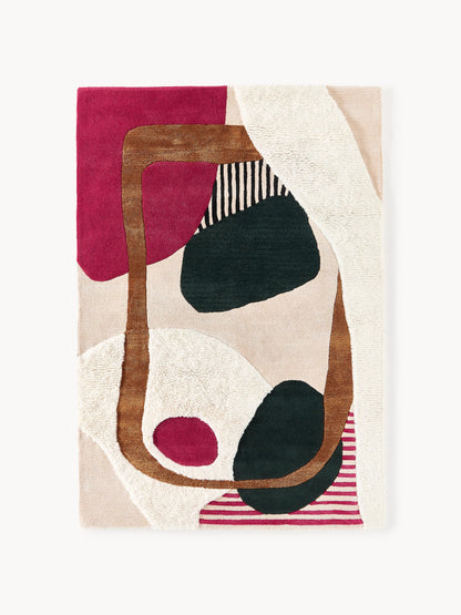 Warehamy Rosco Hand-Tufted Wool Rug, High-Low Texture