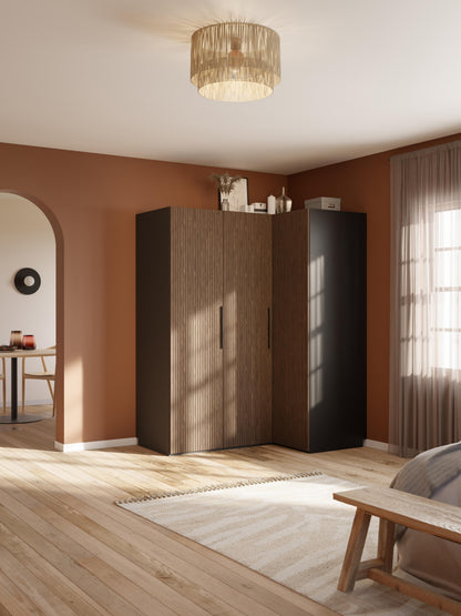 Warehamy Simone Corner Modular Wardrobe, 165 cm Wide, in Various Sizes