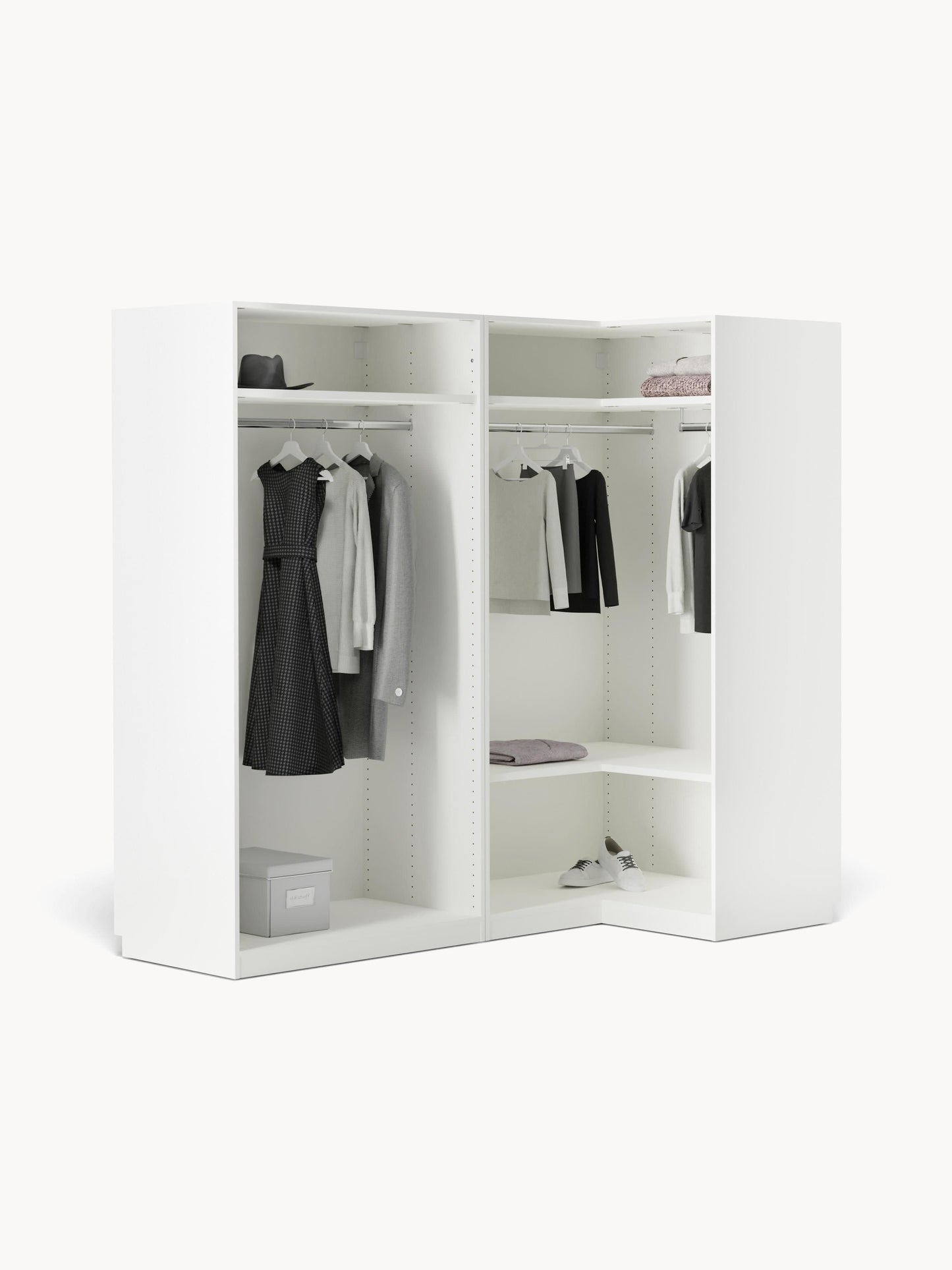 Warehamy Simone Corner Modular Wardrobe, 215 cm Wide, in Various Sizes