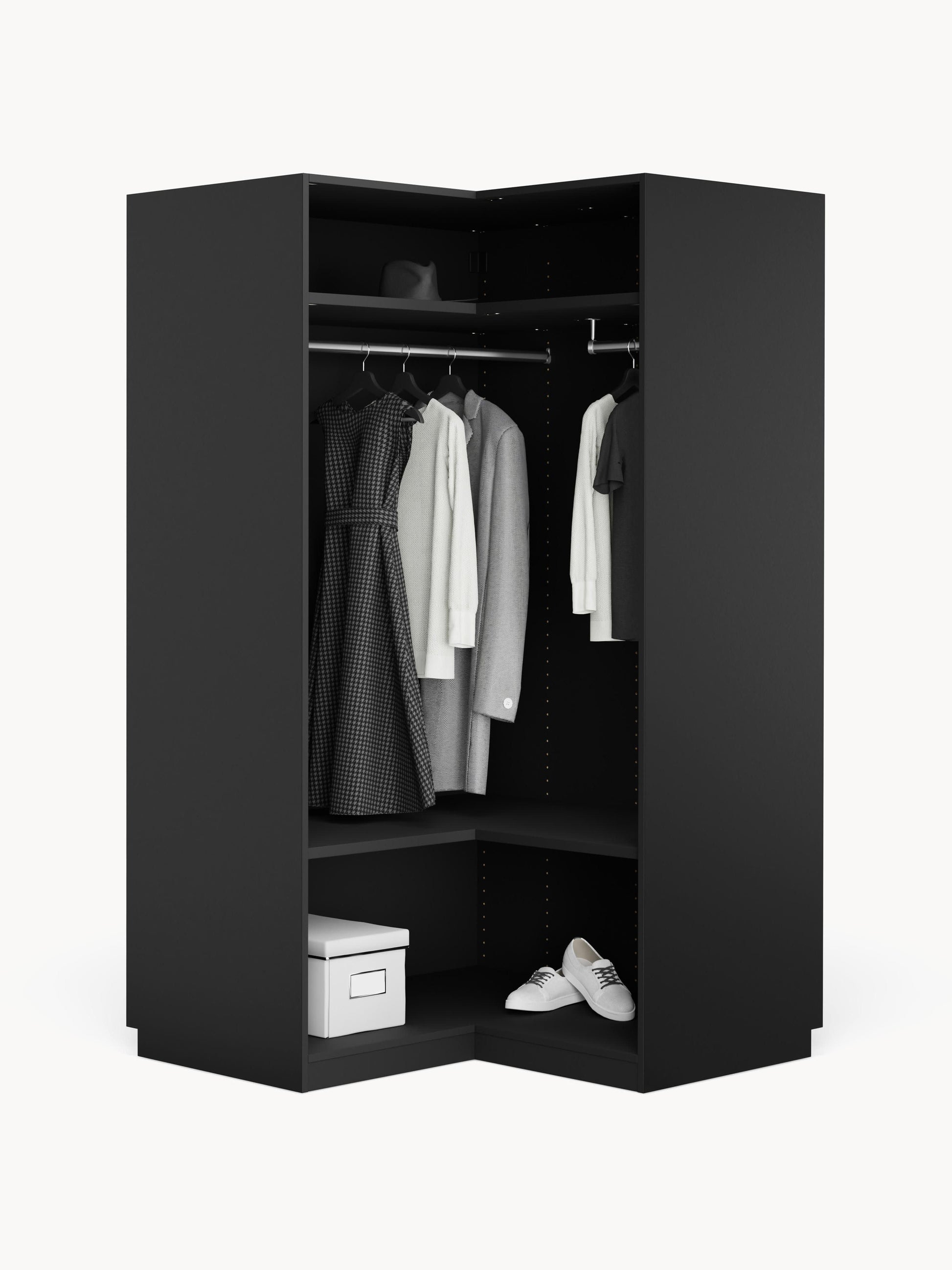 Warehamy Simone Corner Wardrobe, 115 cm Wide, Modular