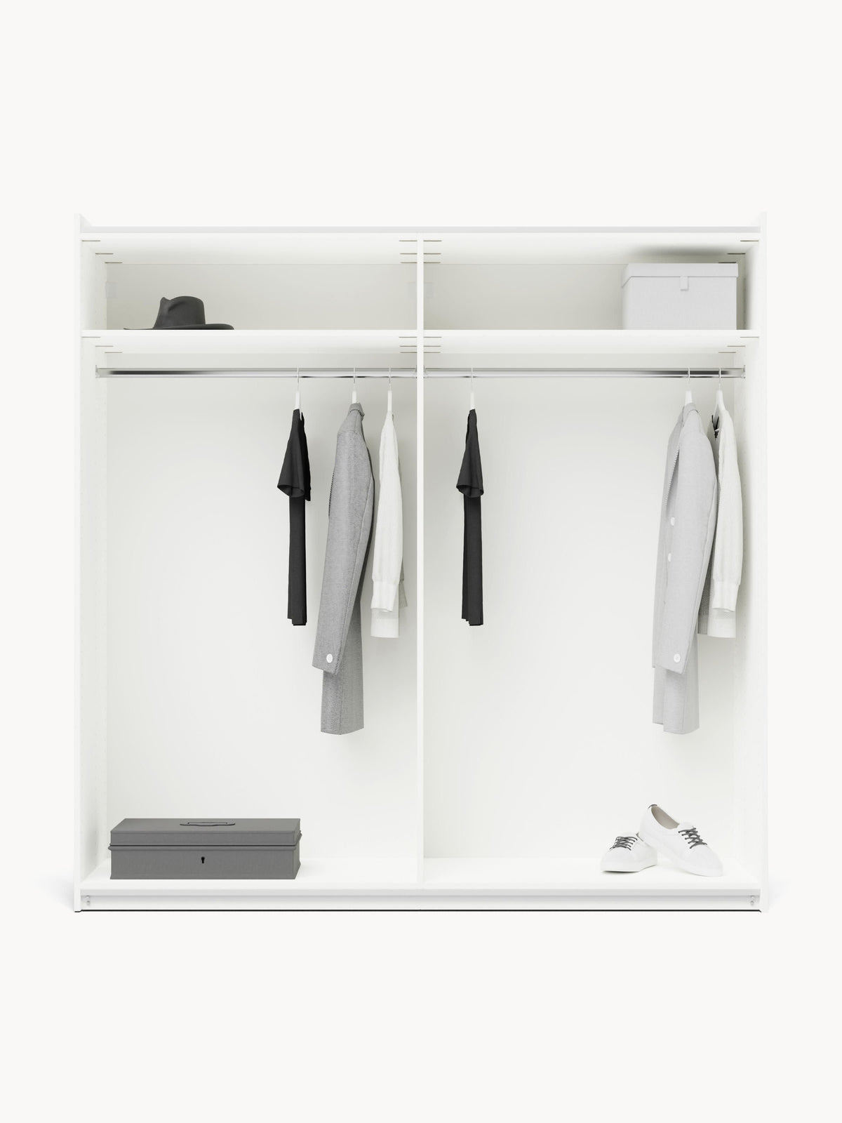 Warehamy Simone Sliding-Door Modular Wardrobe, 200 cm Wide, in Various Sizes