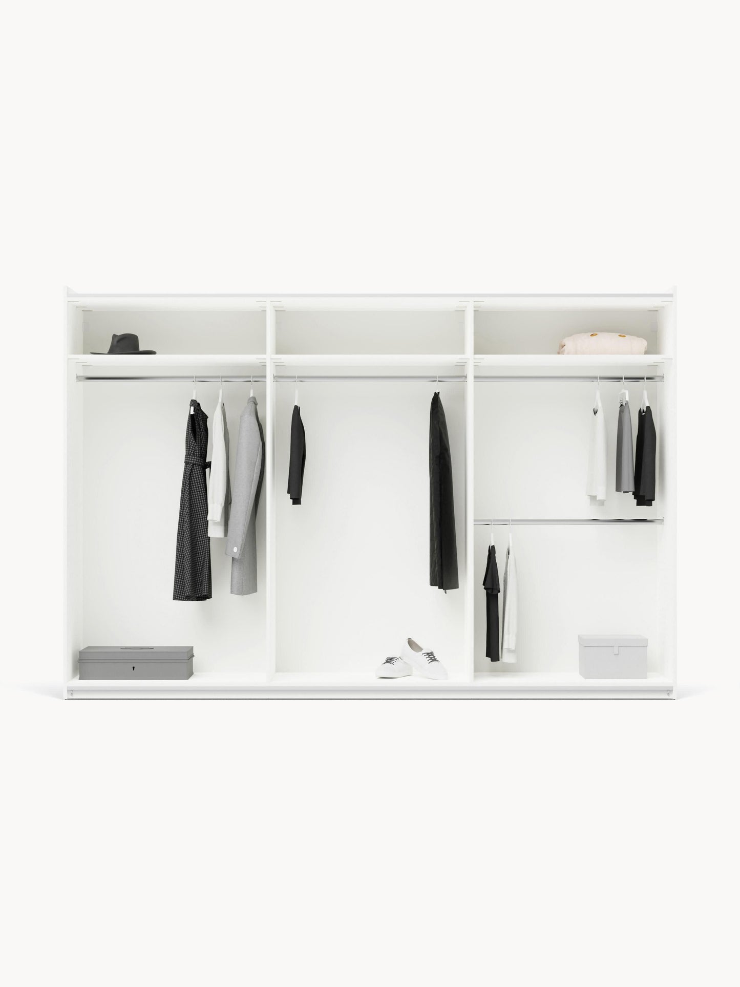 Warehamy Simone Sliding-Door Modular Wardrobe, 300 cm Wide, in Various Sizes