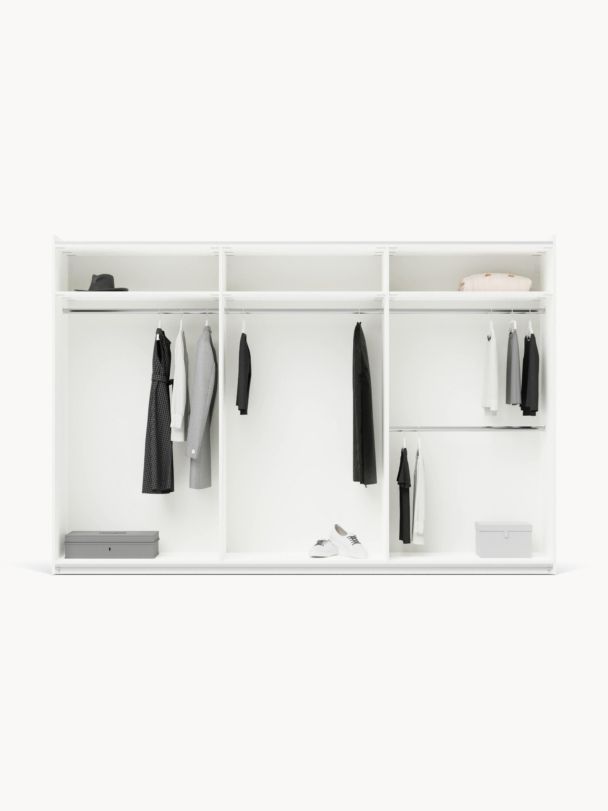 Warehamy Simone Sliding-Door Modular Wardrobe, 300 cm Wide, in Various Sizes